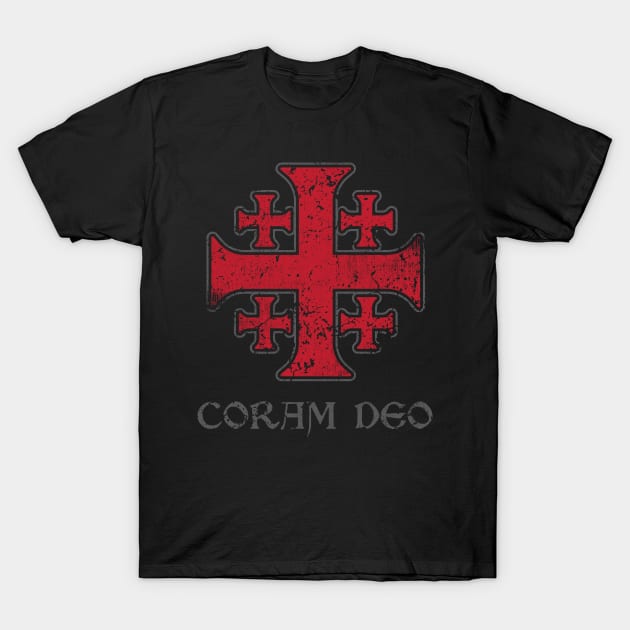 Coram Deo Jerusalem Cross T-Shirt by jfuqua